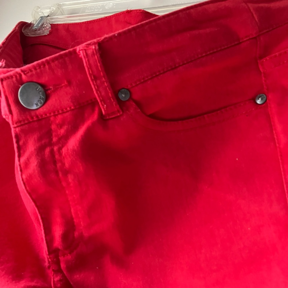Red slim jeans - perfect for the Holidays!